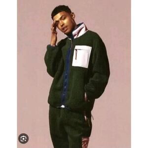 Golf Wang Tyler The Creator Sherpa Fleece Full Zip Jacket Mens Size M Green Pink